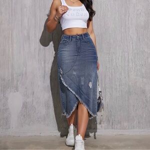 NWOT Denim Asymmetrical Skirt Size Medium